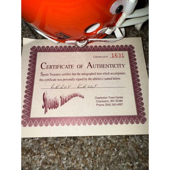 Leroy kelly mini Helmet #44 with certification of authenticity - Picture 6 of 6